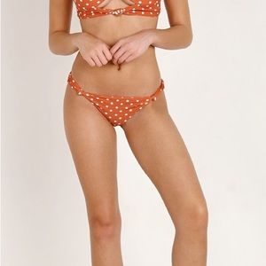 NWT For Love & Lemons Tropicana Knot Polka Dot Bikini Bottoms